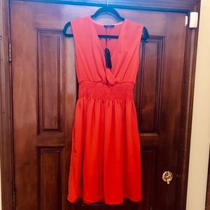 NWT Orange fit and flare dress, Sz M